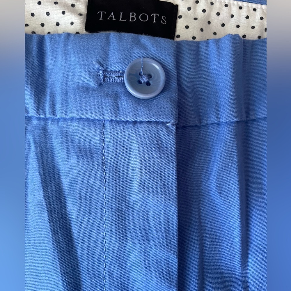 Talbots CURVY Blue Skimmer Capri Peddle Pusher Pants NWT Button Detail - Picture 5 of 14